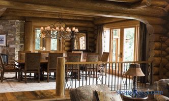 Interiér dřevěného domu uvnitř: foto a video nápady