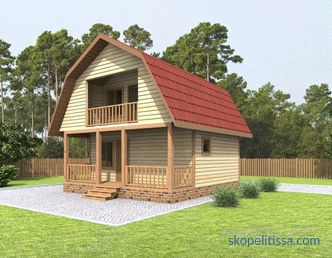 dům-vana s verandou nebo terasou ve velikosti 6x6 a 6x8, možnosti ze dřeva a polen 6 až 4 a 5 až 8, fotografie, video