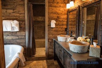Koupelna design v dřevěném domě - pravidla uspořádání moderního interiéru