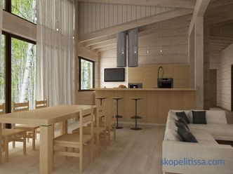 Vnitřní výzdoba dřevěného domu v moderním stylu: komunikace, nástěnné dekorace